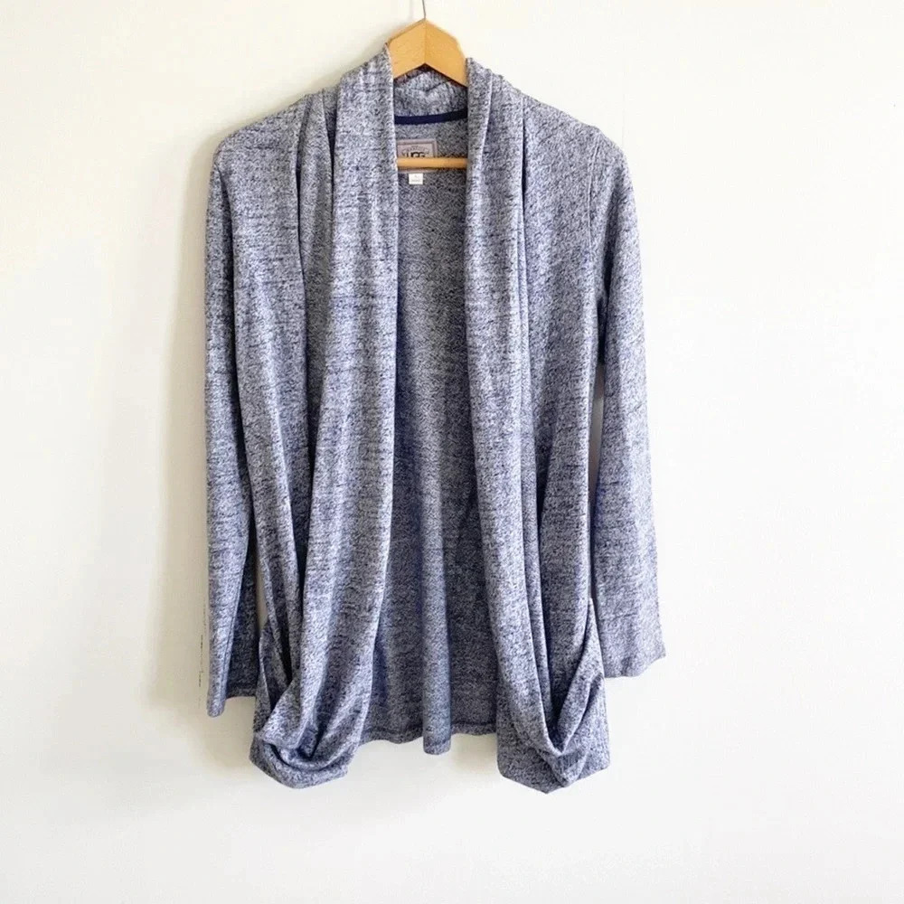 Ugg cozy soft knit blue open front long cardigan sweater